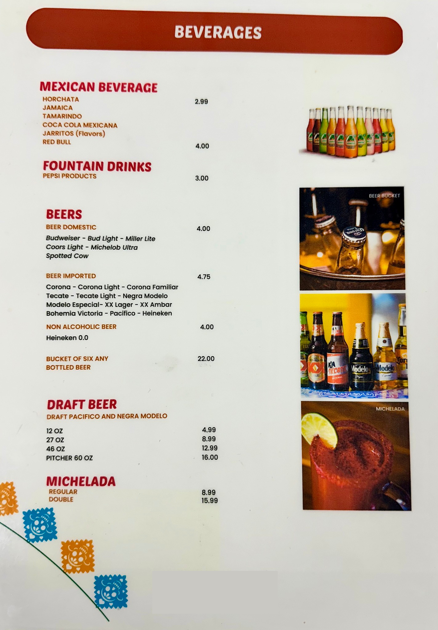 Taqueria Guzman, Orfordville Menu Beverages
Fountian Drinks
Mexican Beverages
Adult Beverages